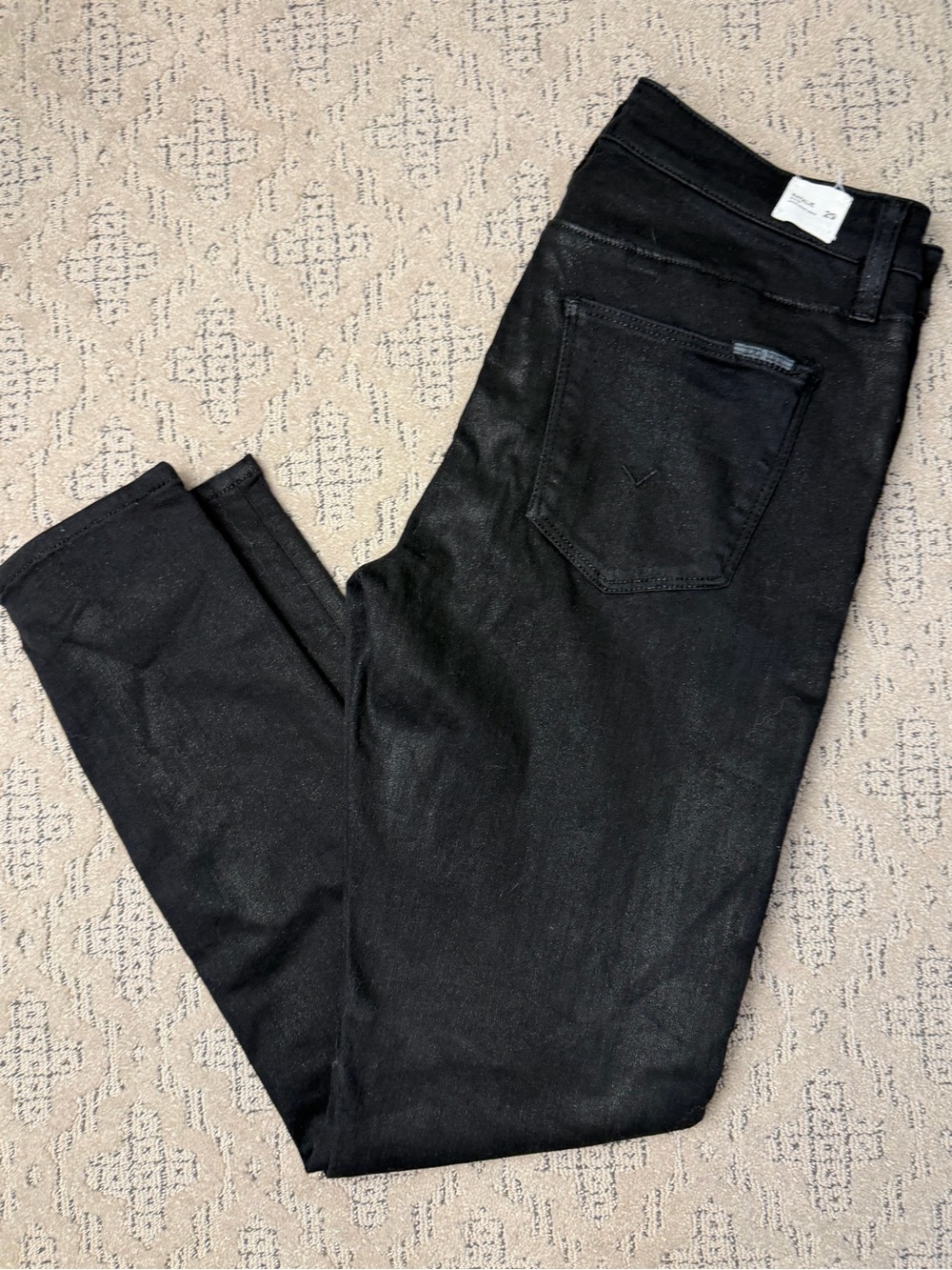 Hudson Coated Black Skinny Jeans — Size 29